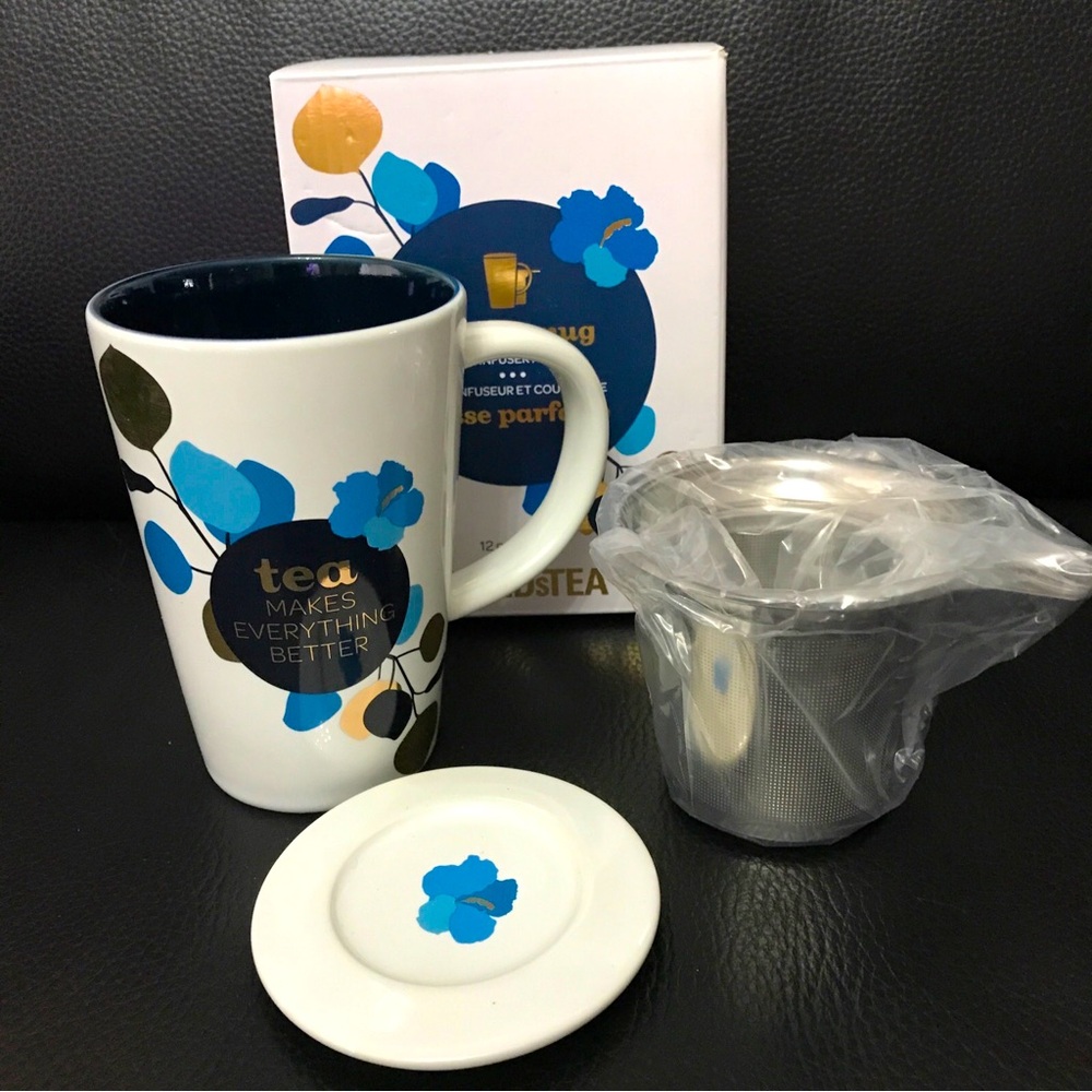 David’s Tea perfect mug with infuser and lid . NWB 12 oz